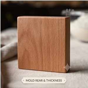 Molde de madera para hornear, cuadrado, con tallado de rosa, detalle negativo, 0.35 pulgadas de profundidad, duradero para hornear - Product Image 2