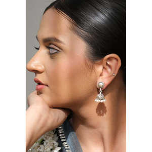 Pendientes de Aro Finos Vintage Meera Jaipur de Plata para Mujer - Product Image 6