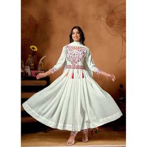 Conjunto de Traje de Fiesta de Chifón 100% Algodón con Bordado de Lentejuelas para un Look Elegante - Product Image 3