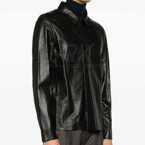 Chemise en cuir de style western, chemise en cuir véritable doux, coupe décontractée, look western classique - Product Image 3