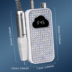 Machine à ongles professionnelle portable sans fil 45000 tr/min, kit de lime à ongles électrique scintillante avec embouts rechargeables - Product Image 6