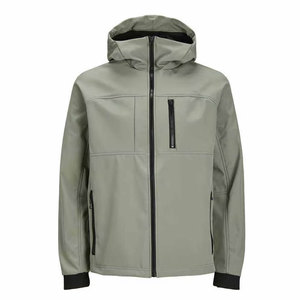 Custom Made <b>Men's</b> Winter <b>Canvas</b> Softshell Streetwear <b>Jacket</b> with Hooded Collar Letter Pattern Multiple Colors - Product Image 1