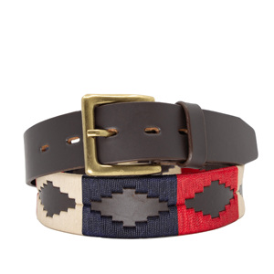 Cinturón de Cuero Polo Personalizado OEM, Cinturón Formal Bordado de Cuero Genuino con Hebilla de Hierro, Resistente y Ecológico, para Hombre y Mujer - Product Image 1