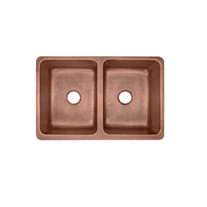 Low MOQ <b>Copper</b> Kitchen Double Bowl Sink <b>Copper</b> Farmhouse Double Bowl Sink Handmade Bowl Sink Manufacturer Supplier Wholesale - Product Image 3