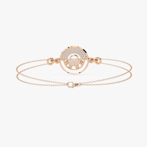 New Round Shape Moissanite Diamond Bracelet Bezel Setting 18K Rose Gold Diamond Bracelet for Both <b>Men</b> and Women - Product Image 2