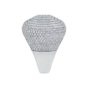 Customizable Hip Hop Cluster <b>Ring</b> <b>925</b> Sterling <b>Silver</b> Gold Rhodium Plating Prong Set Unisex Men's Women's Engagement/Party Gifts - Product Image 6