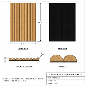 Panel Tambour de Madera Maciza, Diseño Rectangular Minimalista para Muebles de Cocina, Panel Flexible de Madera Maciza Ecológico y Moderno - Product Image 2