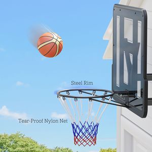 Kit Canestro da Basket da Parete 43 Pollici Rinforzato Antiurto con Tabellone Resistente alle Intemperie e Rete in Acciaio Durevole - Product Image 6