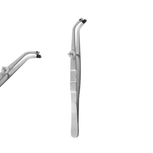 Pinces à incrustations incurvées à 45 degrés, 155 mm, en acier inoxydable, manuelles, professionnelles, pour usage dentaire, poignée ergonomique, outil de précision, coussinets en silicone - Product Image 1