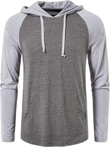 Men's Gym Workout Active Long Sleeve Pullover <b>Lightweight</b> <b>Hoodie</b> Casual Polyester/Cotton with Pocket Breathable Quick Dry Winter - Product Image 1