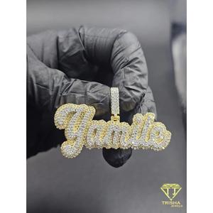 Moissanite Diamond <b>Custom</b> Yamile <b>Name</b> Pendant Iced Out Hip Hop <b>Necklace</b> Bling Jewelry Gift - Product Image 2