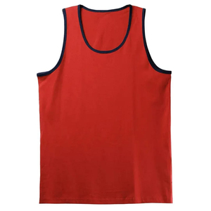 Men's <b>Red</b> Knitted <b>Tank</b> <b>Top</b> O-Neck Solid Color Casual Sleeveless Vest - Product Image 1