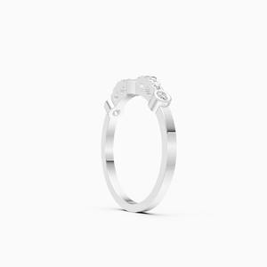 Bague sertie de diamants en pavé avec 0,12 carat de diamants de laboratoire en or rose 9K, or blanc, or jaune - Product Image 2