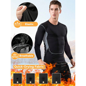 Chemise de compression à manches longues pour homme de haute qualité, logo personnalisé, coupe ajustée, vêtements de sport pour la course à pied et les séances d'exercice - Product Image 4