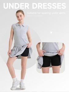 Shorts décontractés pour femmes, taille haute élastique, coupe régulière, en maille noire unie, respirants, écologiques, style moto et biker - Product Image 4