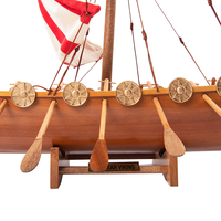 B028 - Modèle de navire viking Drakkar en bois peint à la main, décoration maritime historique, article cadeau personnalisé 64Lx16.5Wx50H cm