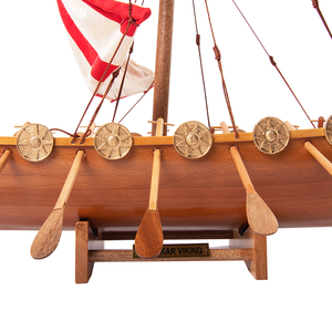B028 - Modelo de Barco Vikingo Drakkar de Madera Hecho a Mano, Decoración Marítima Histórica, Artículo de Regalo Personalizado 64Lx16.5Wx50H cm - Product Image 5