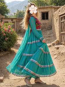 Wholesale Price New Arrival High Quality Afghan Ethnic Women Full Embroidered Lace Decorated Best Natural Afghan Evening <b>Dresses</b> - Product Image 4
