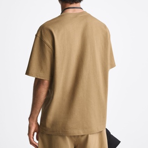 เสื้อยืดระบายอากาศแบบว่างเปล่าสำหรับผู้ชายเสื้อยืดสีดำแบบกำหนดเองขนาดใหญ่เสื้อยืดผ้าฝ้ายสะพายไหล่ทรงหลวม - Product Image 3