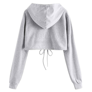 Sudaderas Cortas de Primera Calidad para Mujer, Color Sólido, Estilo Casual de Invierno con Detalles Decorativos, en Oferta Online - Product Image 4