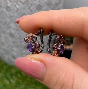 Boucles d'oreilles en améthyste naturelle, argent sterling 925, faites à la main, certifiées IGI, bijoux pour femmes, cadeau de fête, vente en gros - Product Image 2