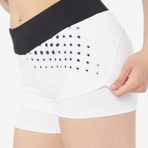 Shorts Deportivos para Mujer, Cintura Elástica, Transpirables, Bordados, de Doble Capa, para Fitness al Aire Libre - Product Image 4