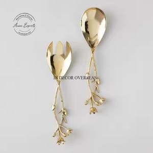 Ensemble de couverts en acier inoxydable plaqué or de haute qualité, cuillère, fourchette et couteau, accessoires de table pour la maison, l'hôtel, les mariages - Product Image 3