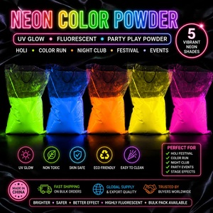 Neon Color Powder UV <b>Black</b> <b>Light</b> Glow Fluorescent Powder for Holi Color Run Night Club Event Red Blue Pink Purple Orange - Product Image 6