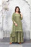 Nouvelle robe longue en georgette de style indien et pakistanais, design exclusif pour les occasions spéciales, robe Anarkali avec de riches broderies