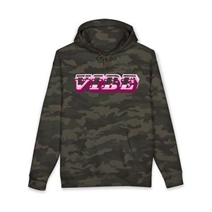 Sweat à capuche personnalisé pour femme avec logo, motif camouflage vert foncé, impression graphique, en polaire, impression sérigraphique personnalisée - Product Image 4