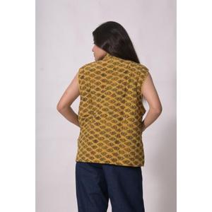 เสื้อกั๊กผ้าไหมวินเทจ, เสื้อแจ็คเก็ตผ้าไหมแบบเย็บต่อสำหรับผู้หญิง - Product Image 4