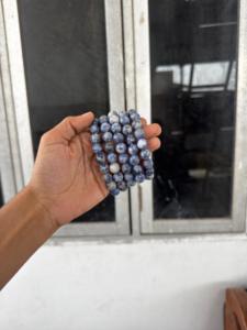 sodalite stone 10mm Beaded <b>Bracelet</b> Crystal <b>Healing</b> Gemstone Reiki Chakra Meditation Jewelry Gift From Gujarat - Product Image 2