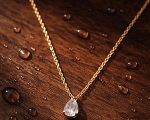 Platinum Bezel Setting Clear Quartz Teardrop Necklace Natural <b>Crystal</b> Pendant Minimalist <b>Healing</b> Gemstone Engagement Wedding - Product Image 5