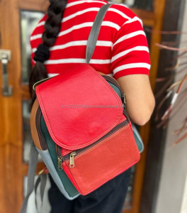Nueva llegada Western elegante Multi reciclado cuero Stubby Color mochilas mujeres Arco Iris Color tamaño Ideal Multi cuero mochilas - Product Image 3