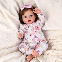 Poupées reborn réalistes en vinyle Babeside Vead de 20 pouces, bébé fille souriante réaliste avec corps en tissu doux, pour cadeau et exposition