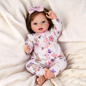 Poupées <span class=keywords><strong>reborn</strong></span> réalistes en vinyle Babeside Vead de 20 pouces, bébé fille souriante réaliste avec corps en tissu doux, pour cadeau et exposition - Product Image 4