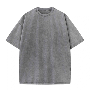Wholesale Men Washed Solid Streetwear Hip Hop Stone 100% Cotton Eco-Friendly Breathable Regular Fit <b>Vintage</b> <b>T</b>-<b>Shirt</b> - Product Image 5