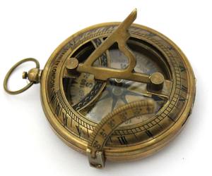 Elegant Vintage Brown Brass Pocket Sundial <b>Compass</b> Glass Box Analog Dial Hanging Ring Navigation Tool Sports Hike Enthusiasts - Product Image 1