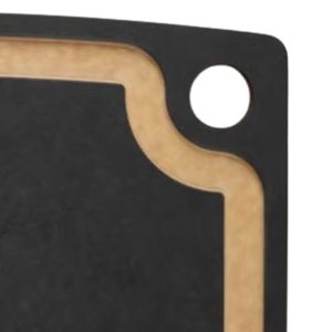 Tabla de cortar de cocina marrón natural con ranura para jugos y orificio para colgar, para preparar carne, verduras, frutas y alimentos. - Product Image 2