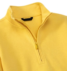 Sweat-shirt à col montant et fermeture éclair vert lime fluo, avec poche avant, en coton molletonné, pour tenue décontractée et active, vente en gros - Product Image 4
