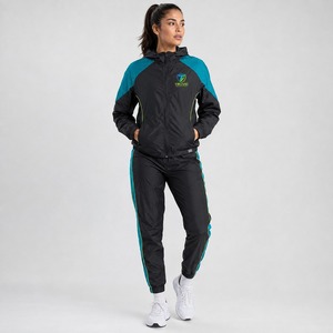 <b>Women's</b> Winter Custom Design Windbreaker Tracksuit Zipper Closure SpoWomen Windbreaker Tracksuit Lightweight Athletic <b>Jacket</b> - Product Image 1