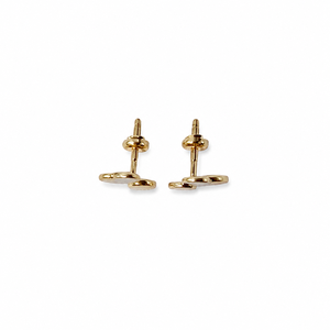 18K Rose Gold Two Tone Bubble <b>Stud</b> <b>Earrings</b> for Women High Polish Modern Daily Wear Party Gift <b>Fine</b> Jewelry Design - Product Image 5