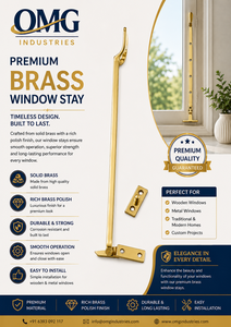 Solid Brass Casement Window Stay <b>12</b> Inch 5mm Thickness Modern Design Rust-Proof Low Noise Durable Finish Sliding Door Hardware - Product Image 5
