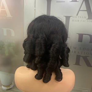 Perruque en cheveux humains vierges vietnamiens de haute qualité, bouclés et rebondissants, super double trame, dentelle transparente - Product Image 1