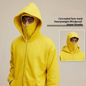 Sweat-shirt personnalisé pour homme en molleton doux avec capuche intégrale zippée, double capuche, couleur unie, streetwear, chaud, décontracté, urbain - Product Image 3