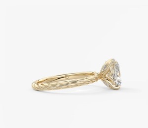 Bijou de Mariage Solitaire Élégant en Argent Sterling 925 Plaqué Or Jaune avec Moissanite Taille Coussin pour Fiançailles et Cérémonies - Product Image 2