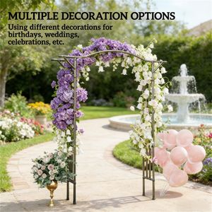 Arche de jardin noire avec support pour plantes, option pergola, gazebo ou pavillon - Product Image 4