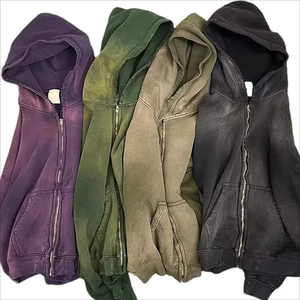Factory Oversized Washed <b>Hoodie</b> Solid Color Casual Hooded Sweatshirt Regular Fit Cotton French Terry Autumn Style Vintage <b>Hoodie</b> - Product Image 4