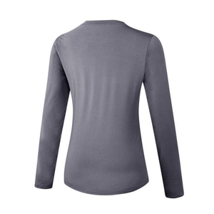 <b>Women</b> Long Sleeve <b>Rash</b> <b>Guard</b> Gray Quick Dry Spandex Polyester Sport Top - Product Image 5