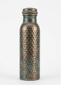 Botellas de cobre con diseño artístico dorado y acabado verde a precio de mayorista - Product Image 5